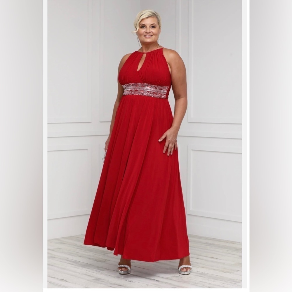 R & M Richards Formal Gown with Sequin Accents—Size 22W
